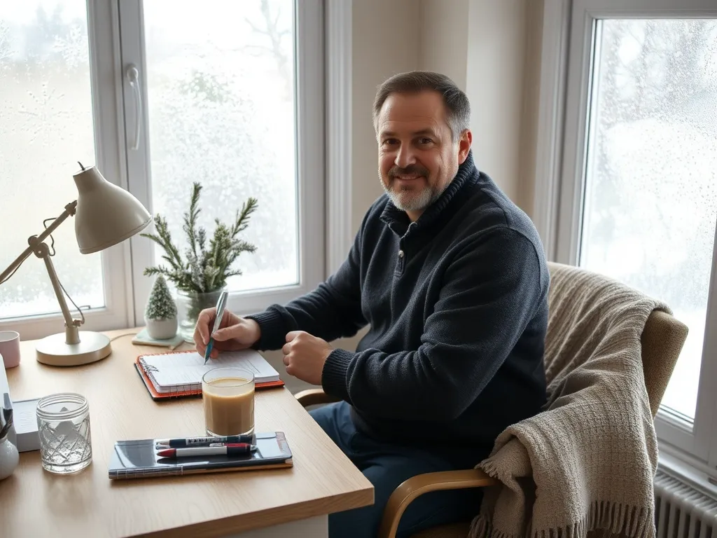 Talvinen maisema ikkunasta